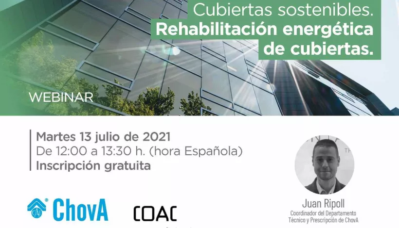 cartel de la jornada sobre cubiertas sostenibles