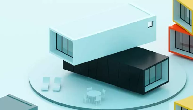 Maquetas de edificios de arquitectura modular