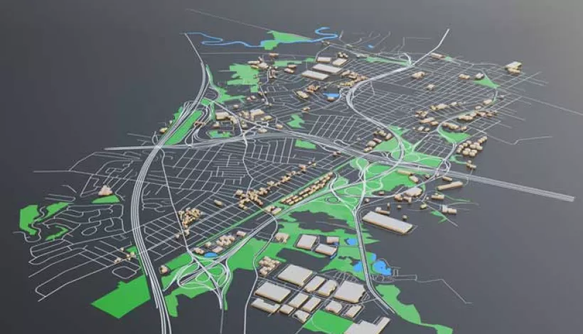Representación digital de un plano urbanístico