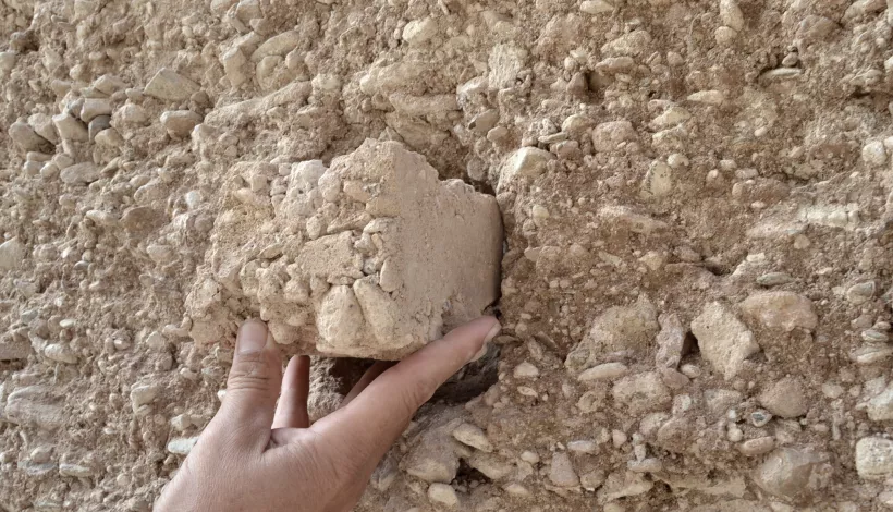 Mano sosteniendo una piedra