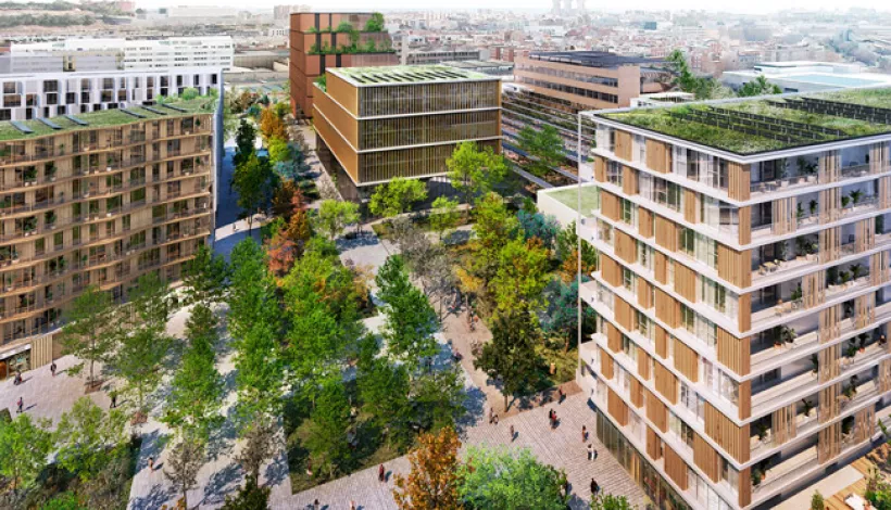 Imagen aérea del nuevo ecodistrito de Barcelona