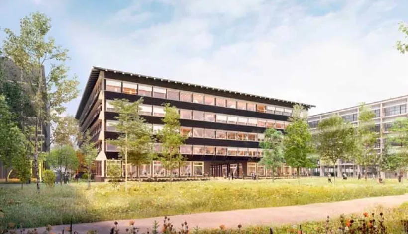 Edificio hecho con nuevos sistemas constructivos