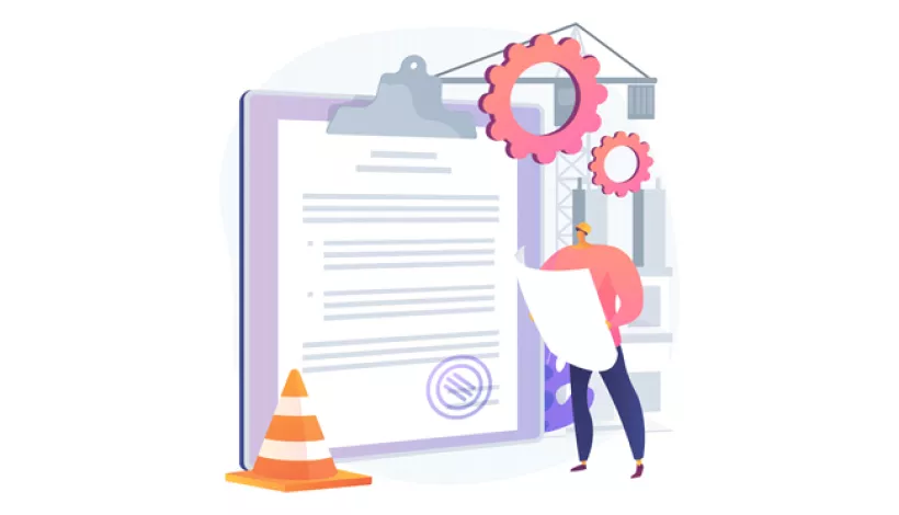 Representación conceptual de una licencia de obras