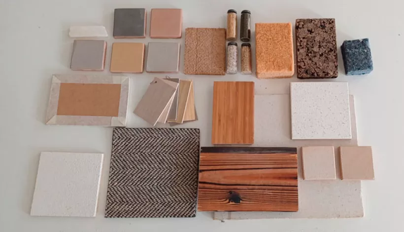Muestra de materiales acabados