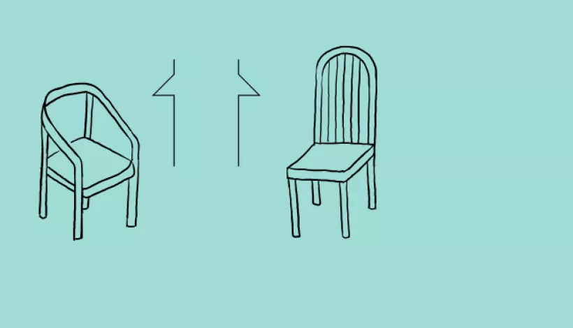 Representación conceptual de un diálogo entre personas