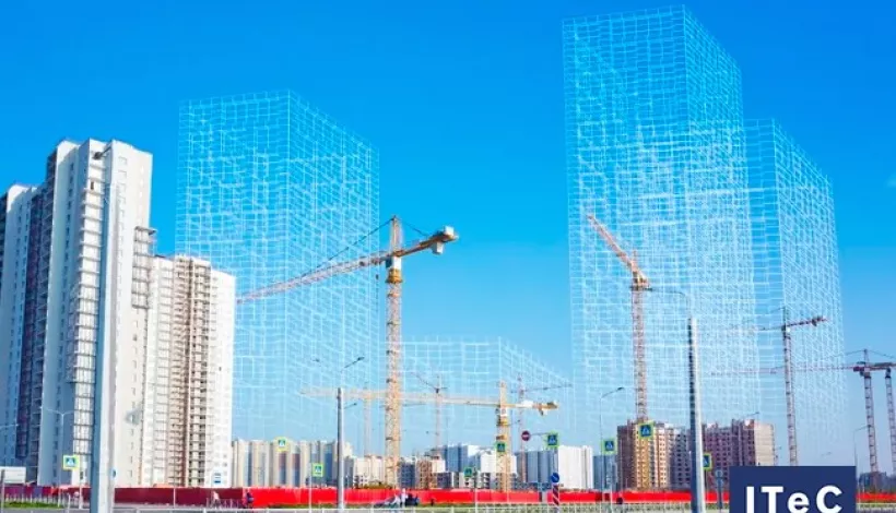 Imagen de gruas de construcción