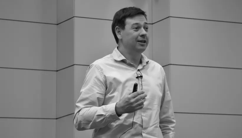 Sergio Muñoz, director gerente de BuildingSMART Spain, durante una presentación sobre metodología BIM