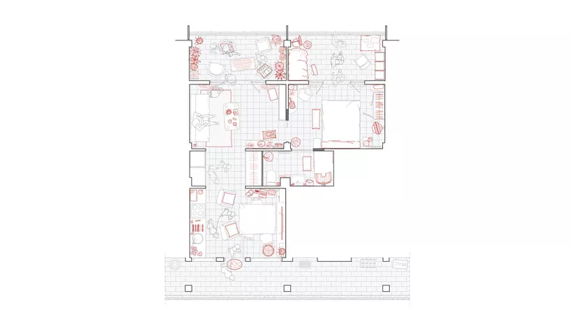 Foto del plano de un piso de vivienda social