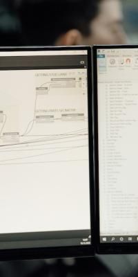 Una persona trabajando con una aplicación BIM en un ordenador de sobremesa