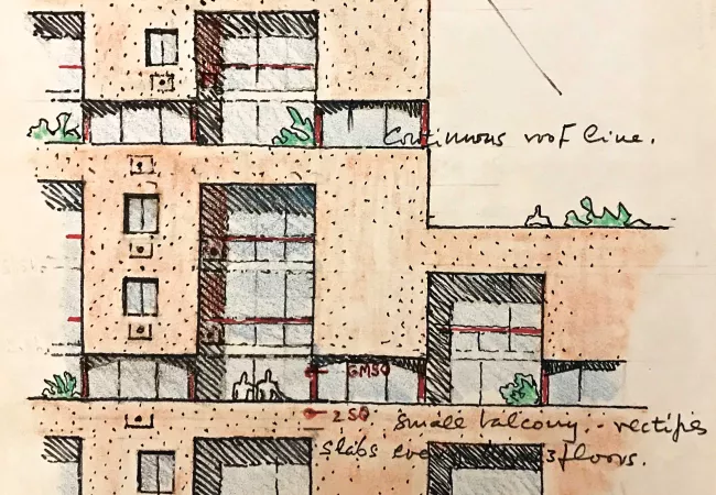 Disseny d'un edifici de vivendes socials a Nova York, construit per Sert