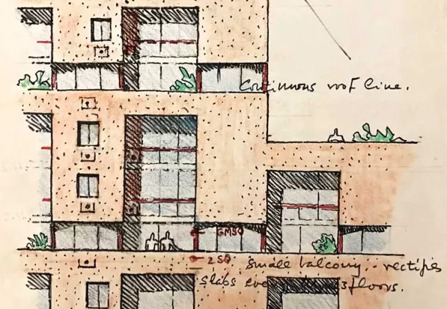 Diseño de un edificio de viviendas sociales en Nueva York, construido por Sert