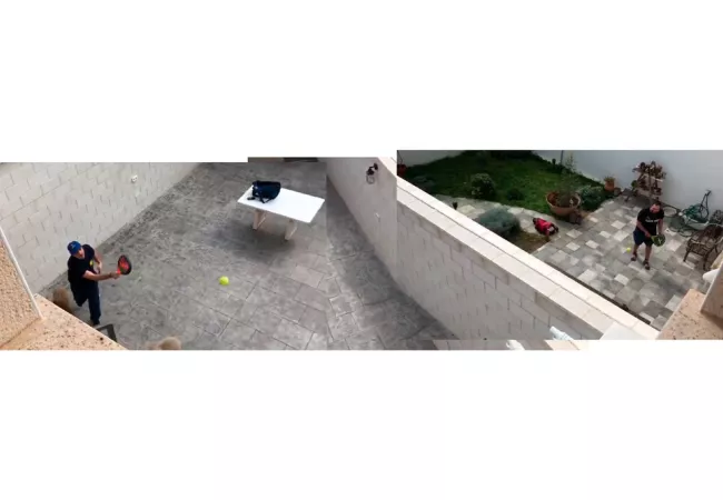 Gente haciendo deporte en casa