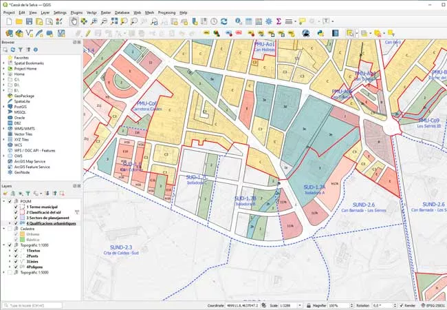 Ejemplo de proyecto urbanístico trabajado con SIG