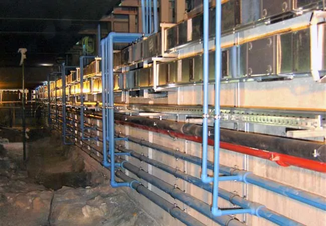 Instalaciones subterráneos de un edificio