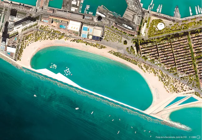 Imagen aérea de la Barceloneta