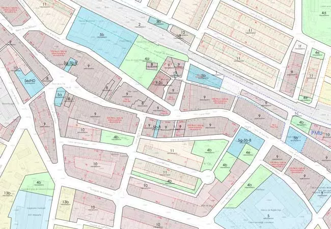 Representacion en SIG de un plano urbanístico