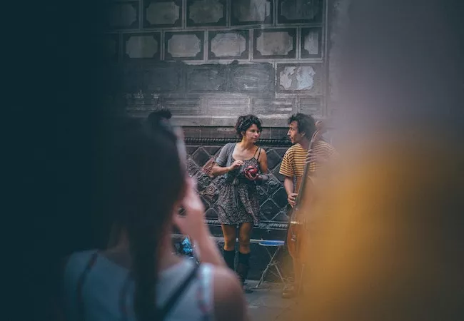 Una parella de músics a Barcelona