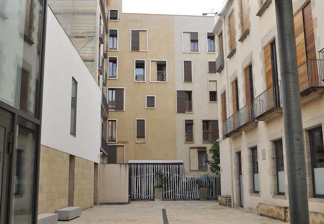 Edificios en el interior de una manzana en el barrio del Born de Barcelona