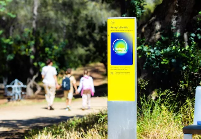 Indicador de un refugio climático en Castelldefels