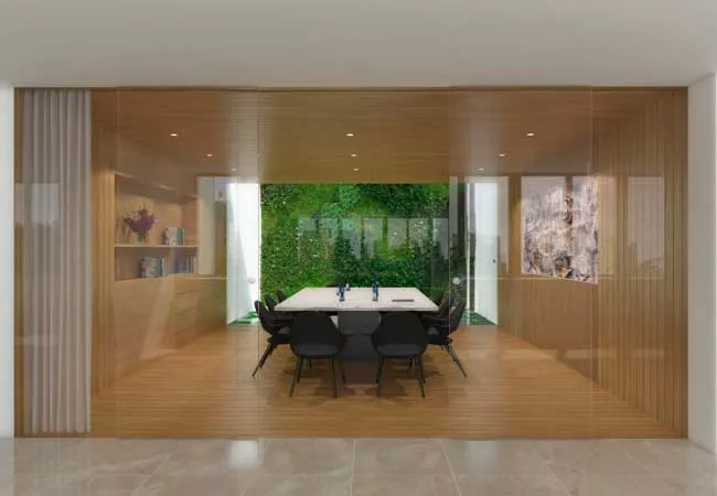 Sala de reuniones en el edificio central del registro de la propiedad en Madrid