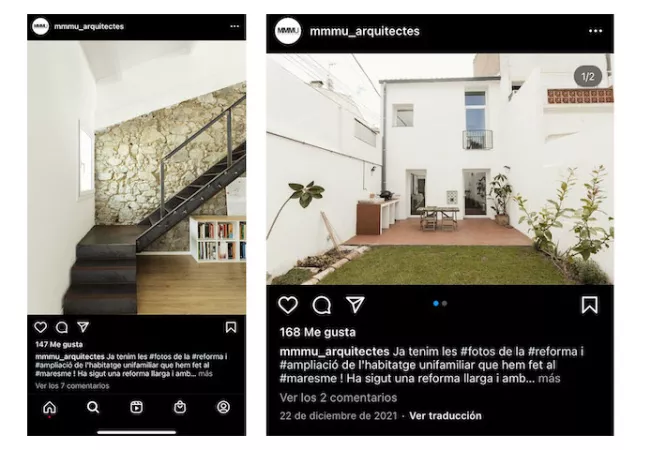 Cuenta de MMMu Arquitectes en Instagram