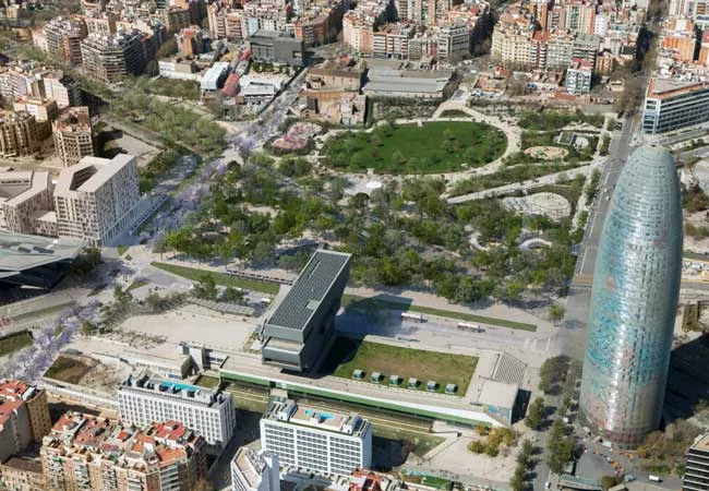 Vista aérea de la plaza de les Glòries en Barcelona