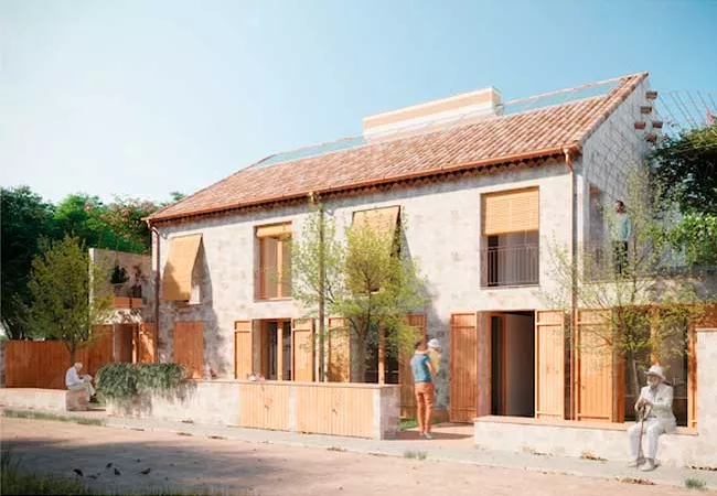 exterior de casa de bioconstrucción