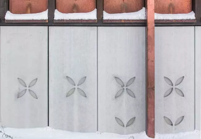 Puerta con nieve