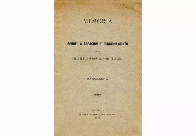 Portada de la memoria de la creación de la Arquitectura de la Fundación Domènech i Montaner