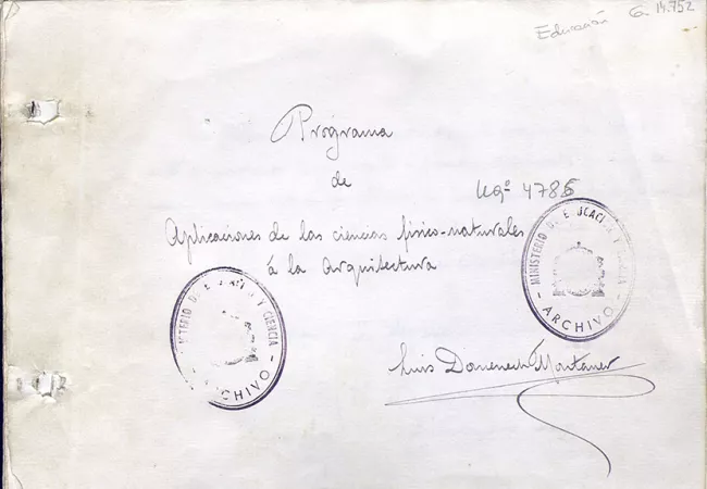 Programa manuscrito de una asignatura
