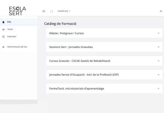 Captura de pantalla del Campus Virtual