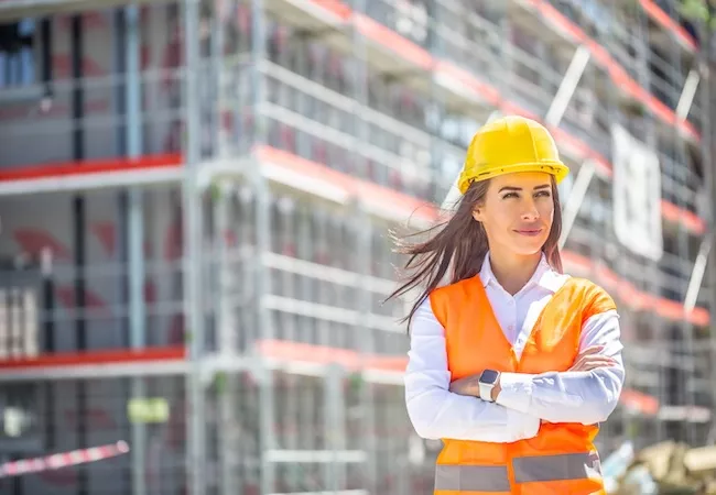 Foto de una supervisora de obra
