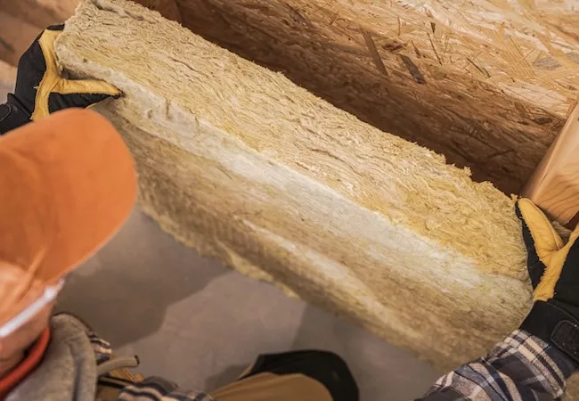 Obras instalando materiales hechos con madera.
