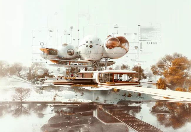 Estructura futurista diseñada con Inteligencia Artificial