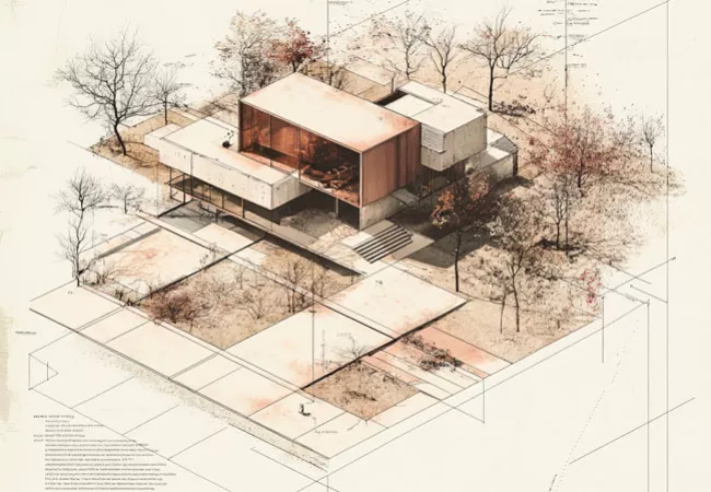 Una casa hecha con la IA de Mdijourney