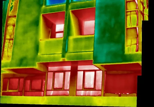 Visión termal de un edificio