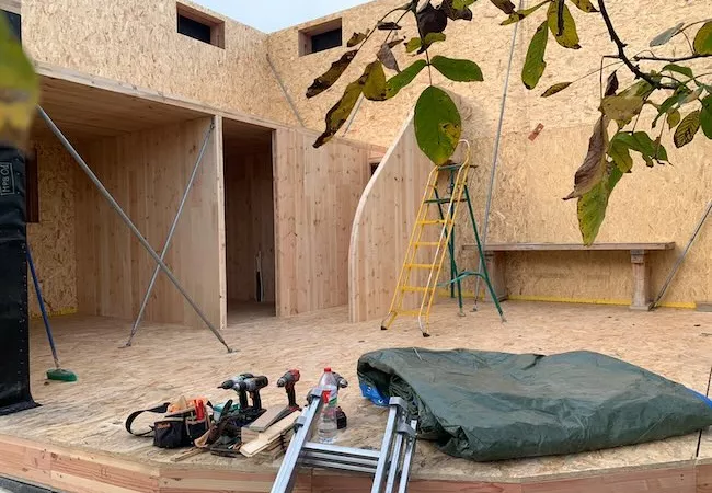 Balas de paja utilizadas en el proyectos