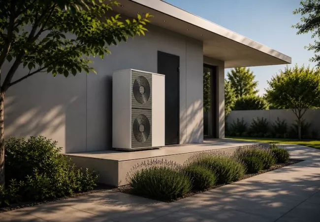 Instalación de refrigeración en el exterior de una vivienda.