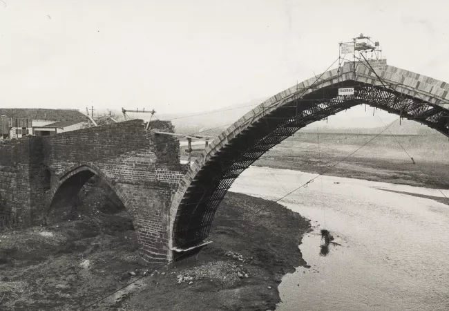 Obres de reconstrucció del Pont del Diable, 1961