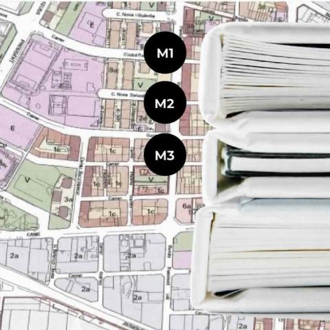 Portada del curso con libros de oposiciones para arquitectos